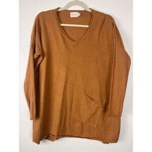 Dreamers Brown Cognac V Neck Women’s S/M
